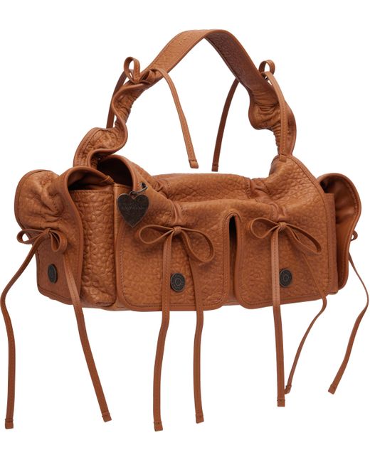 Sac Brun En Cuir Grainé À Poches Acne en coloris Brown