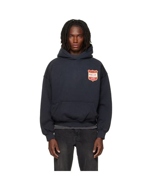 Rhude Blue Filtaro Crest Hoodie for men