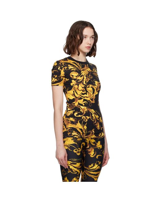 Versace Jeans Couture Orange Logo Barocco Jersey T-Shirt