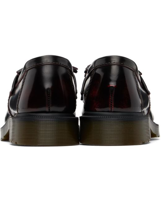 Dr. Martens Black Burgundy Adrian Arcadia Leather Tassel Loafers for men