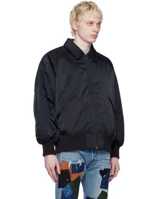 Calvin Klein Blue Black Spread Collar Bomber Jacket for men