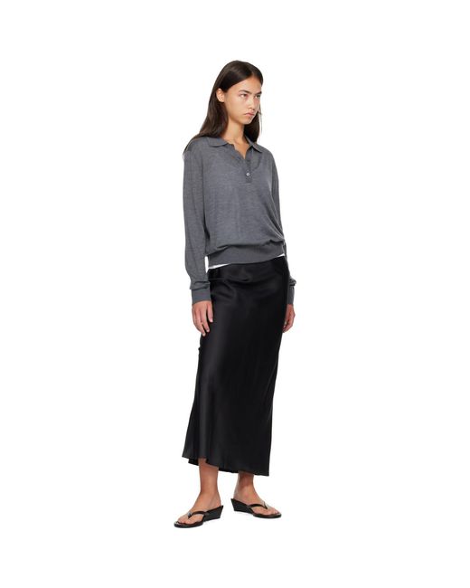 Loulou de Saison Gray Miles Long Sleeve Polo