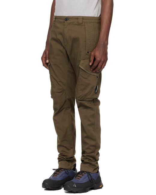 C P Company Multicolor Khaki Ergonomic Cargo Pants for men