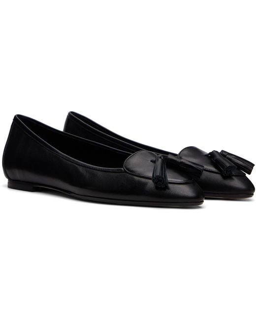 Aeyde Black Floris Tassel Ballerina Flats