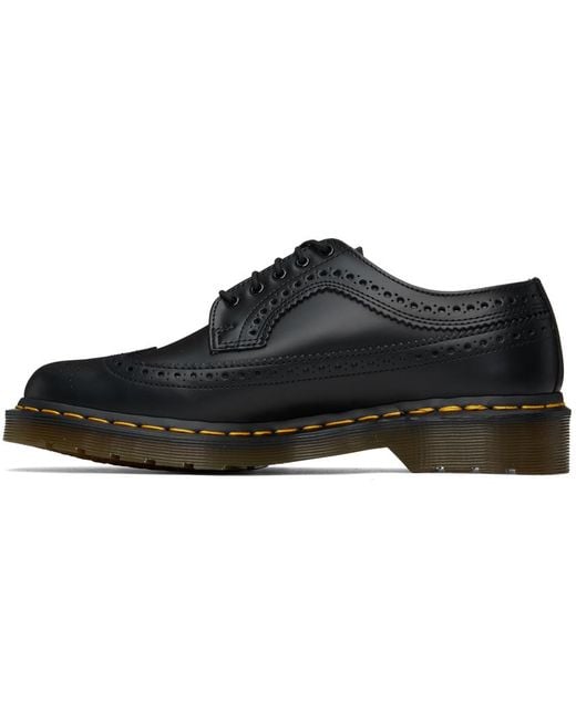Dr. Martens Black 3989 Stitch Smooth Leather Brogues for men