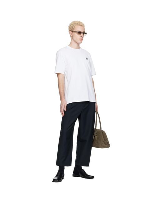 Maison Kitsuné Black Cropped Pleated Trousers for men