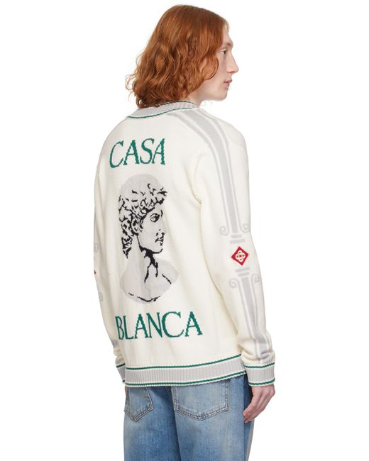 メンズ Casablanca オフホワイト Casa Club ボンバージャケット White