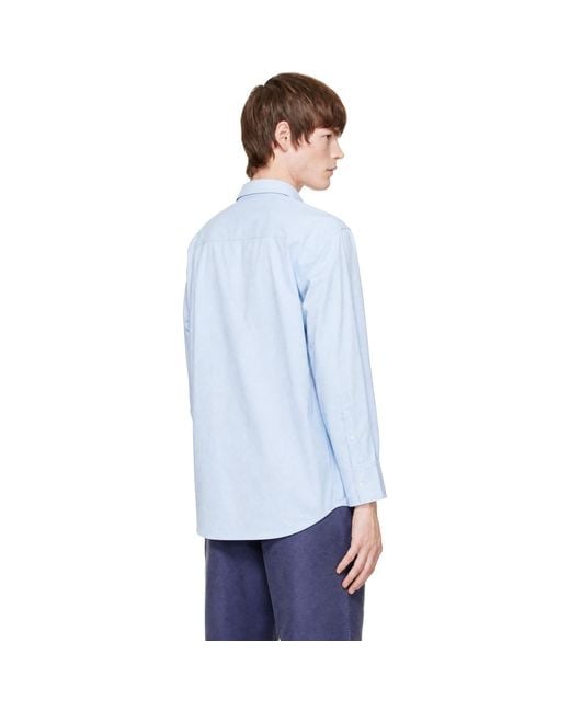 MM6 by Maison Margiela Blue Cotton Poplin Shirt for men