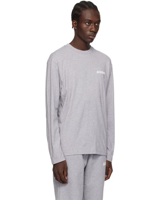 Jacquemus Black Grey Les Classiques 'le T-shirt Manches Longues' Long Sleeve T-shirt for men