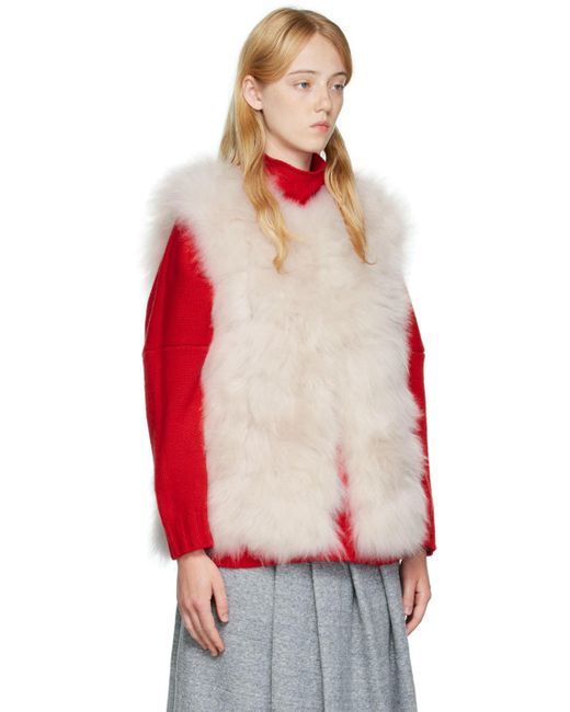 Yves Salomon Multicolor Off- Lamb Fur Vest