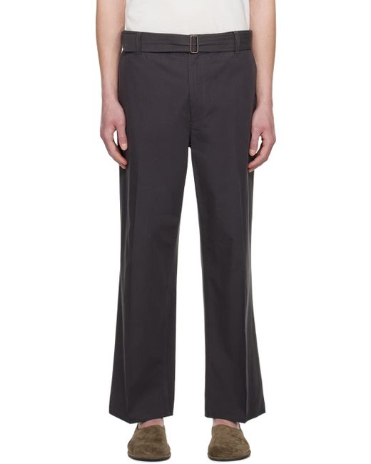 The Row Black Gray Earl Trousers for men