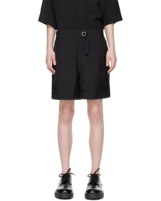 Jil Sander Black Oversized Reversible Shorts for men