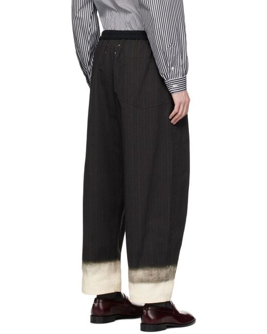 Pantalon noir à revers à effet décoloré Maison Margiela pour homme en coloris Black