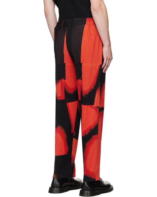 Homme Plissé Issey Miyake Red Lantern Trousers for men