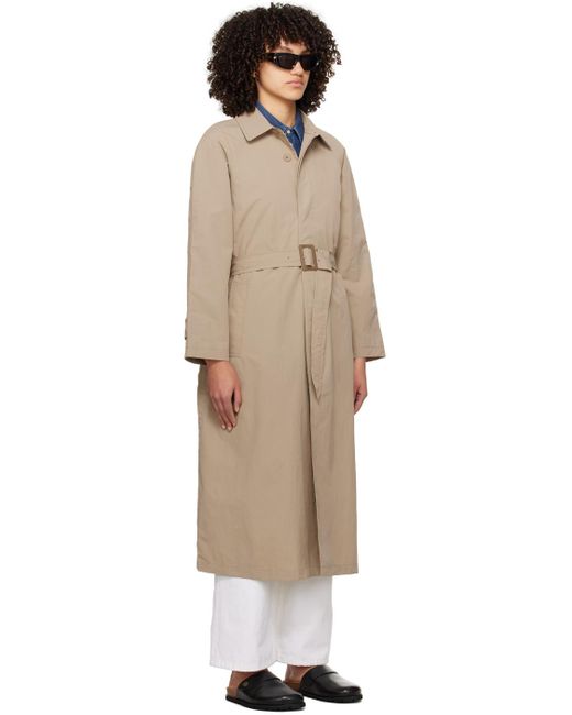 A.P.C. Multicolor . Beige Crinkled Trench Coat