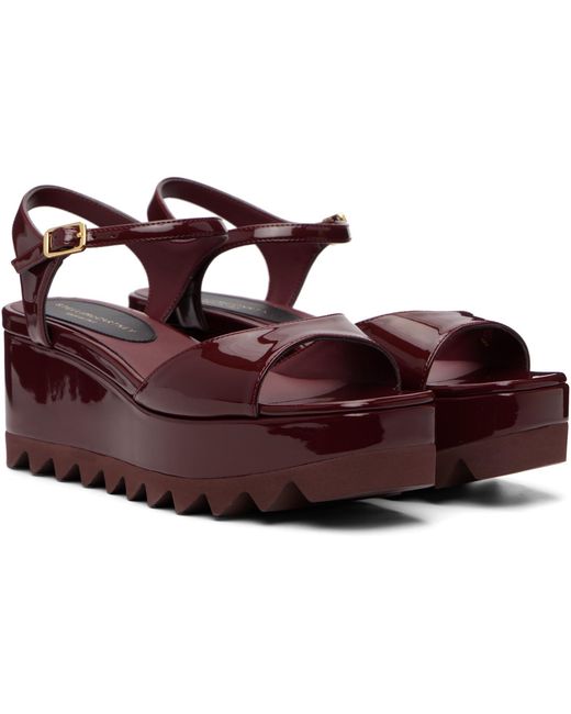 Stella McCartney Multicolor Burgundy Elyse Patent Platform Sandals