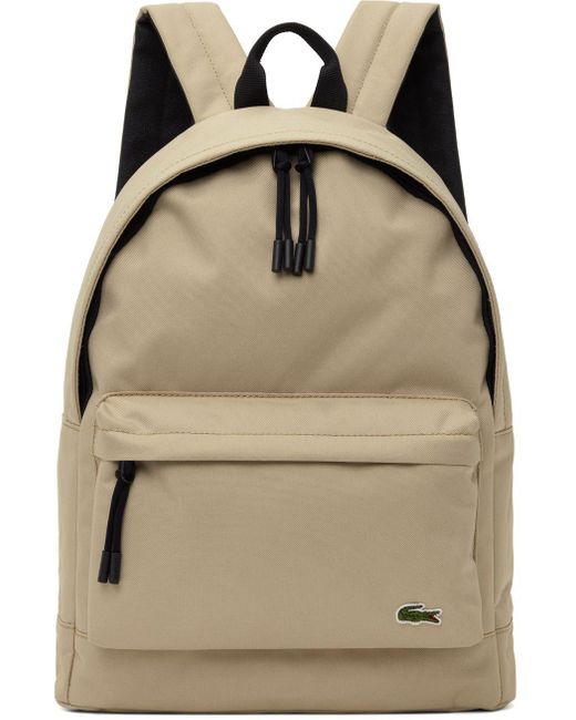 Lacoste Beige Computer Compartment Backpack in Natural for Men | Lyst