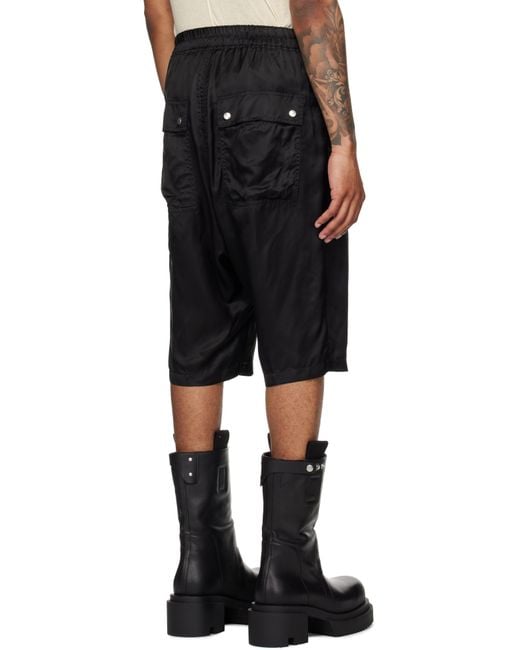Rick Owens Black Concordians Bela Pods Shorts for men