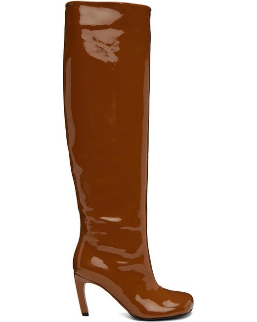 Dries Van Noten Brown Structured Tall Boots