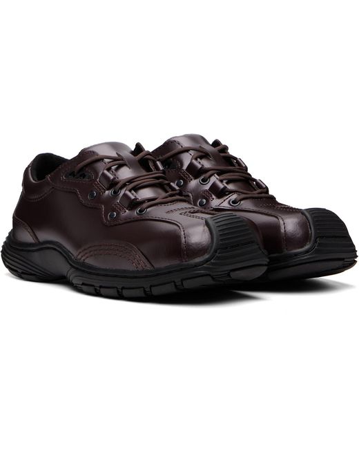Dr. Martens Brown Burgundy Aurix Satin Finish Leather 5I Sneakers for men
