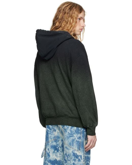 Eckhaus Latta Black Sprayed Gradient Zip Hoodie for men