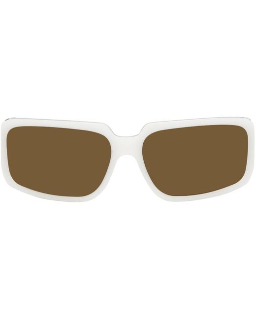 Dries Van Noten Black Linda Farrow Rectangular Sunglasses
