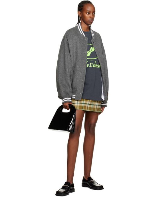 we11done Gray Oversized Bomber Jacket