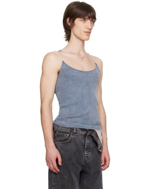 Y. Project Blue Invisible Strap Tank Top for men