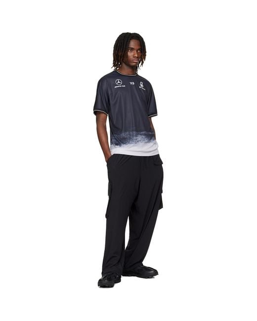 Y-3 Blue Mercedes-Amg F1 Edition Mechanics Jersey T-Shirt for men