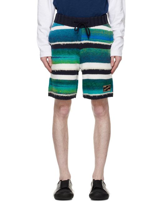 NAHMIAS Blue Striped Shorts for men