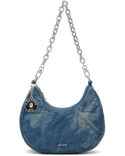 Sac En Forme De Lune Bleu En Denim À Motif Camouflage Matelassé A Bathing Ape en coloris Blue