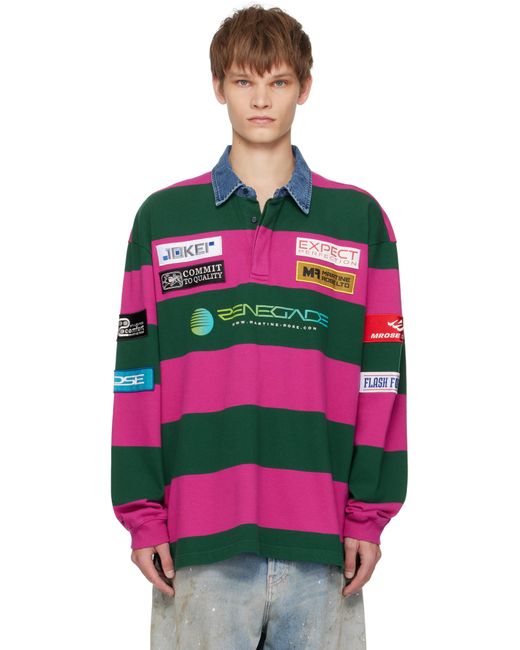 Martine Rose Red Rugby Polo for men