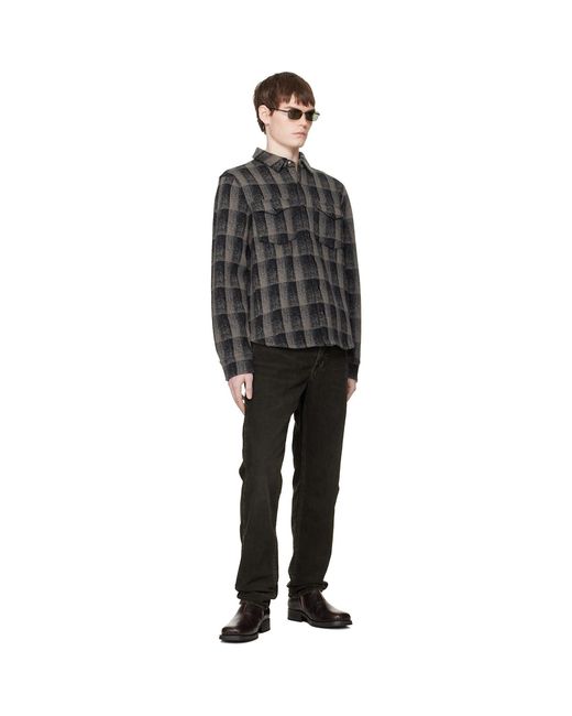 RRL Black Wool-Cashmere Western Overshirt for men