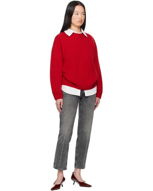 Anine Bing レッド Lee クルーネックセーター Red