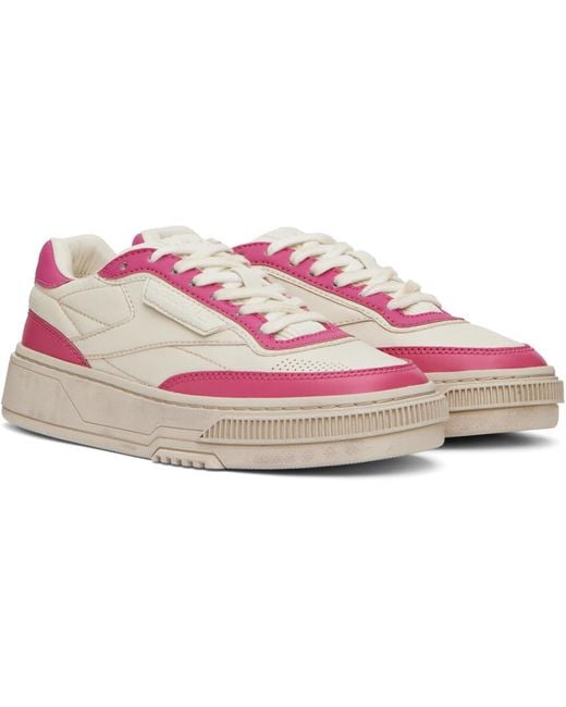 Reebok Black Off-white & Pink Club C Ltd Sneakers