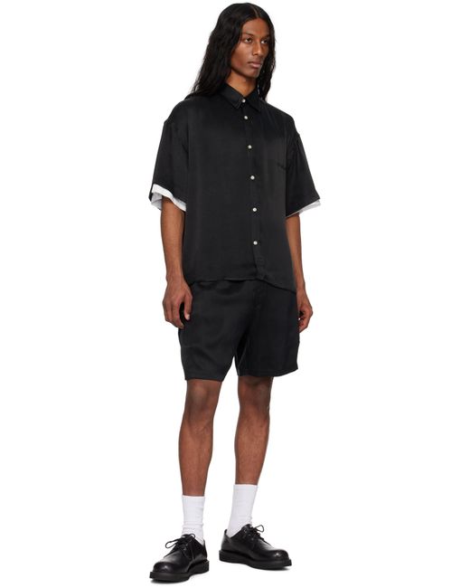 メンズ le PERE ブラック Double Pocket ショートパンツ Black