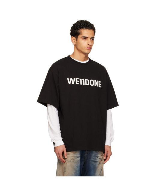 we11done Black T-Shirt for men