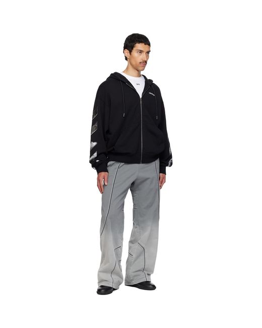 Off-White c/o Virgil Abloh Black Metal Arrow Skate Zip Hoodie for men