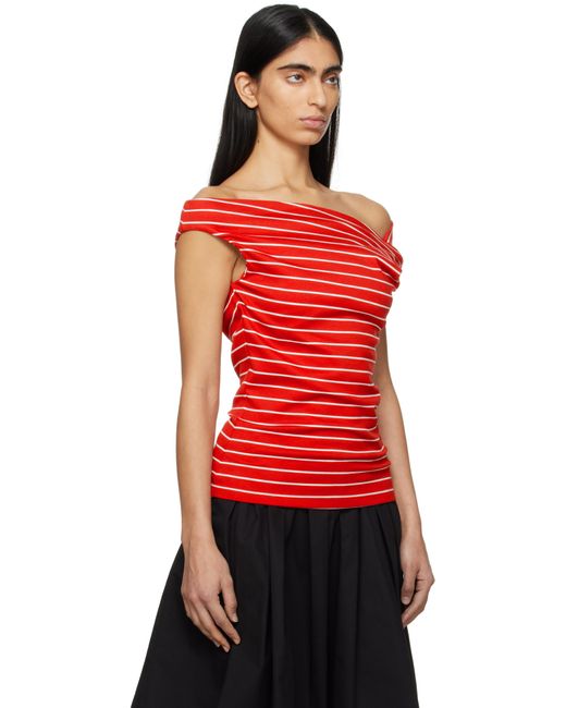 MSGM Red Striped Blouse