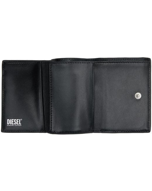 DIESEL Black 1dr Trifold Wallet