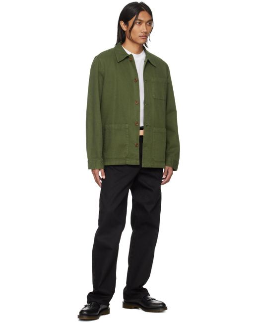 Nudie Jeans Green Khaki Barney Jacket for men