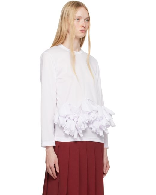 Comme des Garçons ホワイト Polyester Back Pin Mesh トップス Red