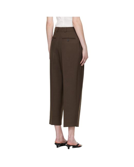 Totême  Black Pleated Straight Trousers