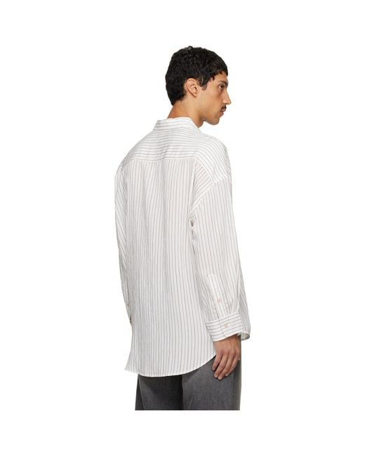 R13 White Drop Neck Shirt for men
