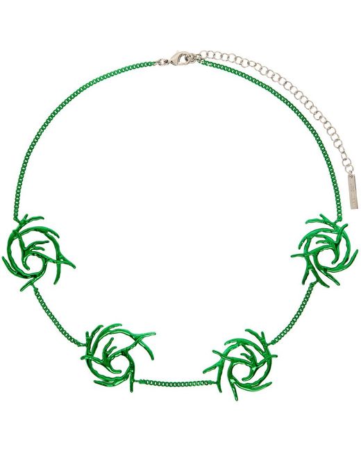Hugo Kreit Green Ssense Exclusive Mini Coral Twist Necklace for men