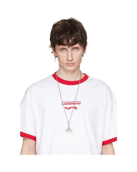 Vivienne Westwood White Faux-Pearl Drop Single Earring for men