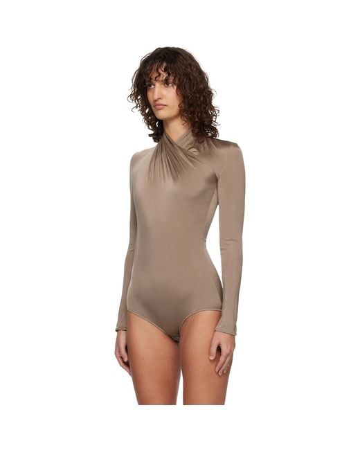 Mugler Blue Scarf Bodysuit