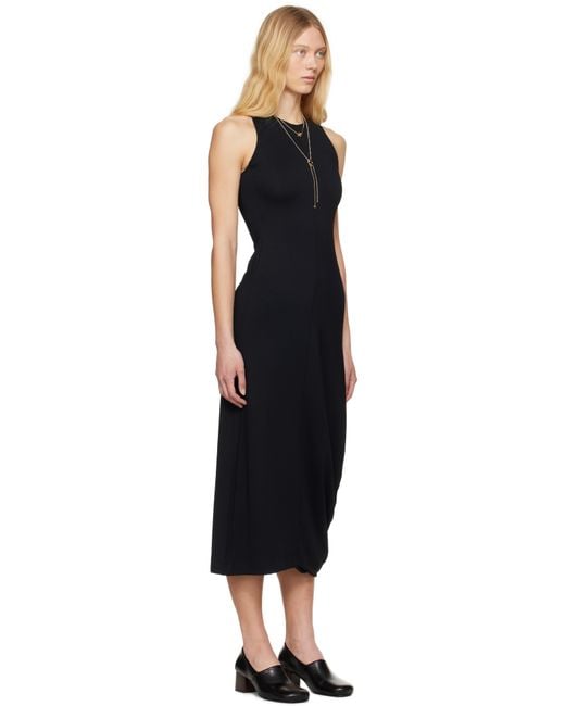 Lemaire Black Twisted Hem Midi Dress