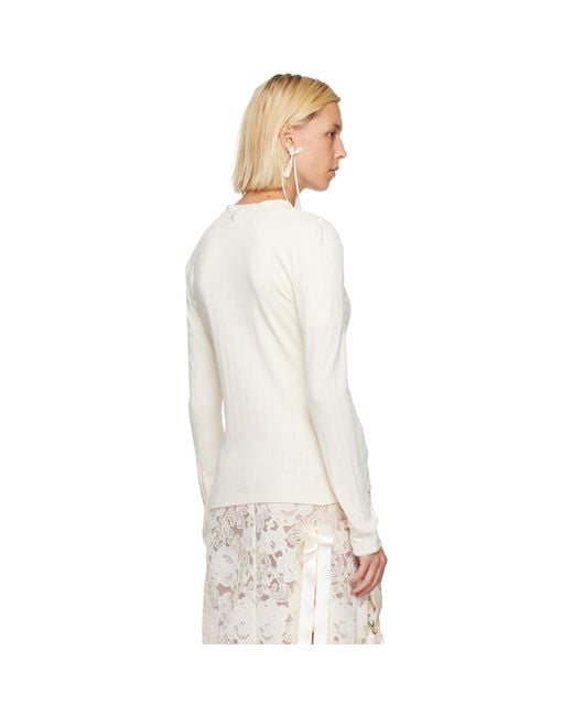 Simone Rocha White Off- Pointelle Cardigan