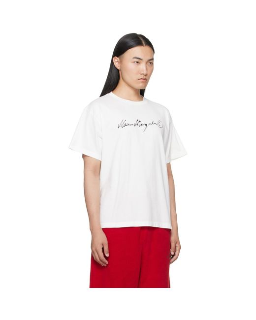 MM6 by Maison Margiela White Off- Overdyed Jersey T-Shirt for men